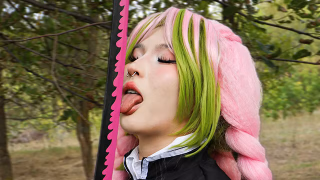 Mitsuri Cosplay - Cute Asian Slut Fucked Rough By Big Dick And Creampie