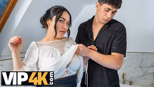 Mother4K. She Started Shaving Her Pussy And Finished Fucking In The Bathroom