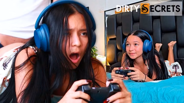 While I Play Video Games, My Stepbrother Fucks Me